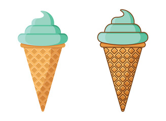 Ice cream icon in flat style. Tasty dessert vector illustration on isolated background. Sweet eating sign business concept.