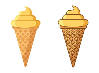 Ice cream icon in flat style. Tasty dessert vector illustration on isolated background. Sweet eating sign business concept.