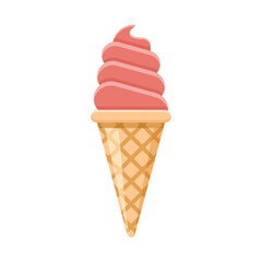 Ice cream icon in flat style. Tasty dessert vector illustration on isolated background. Sweet eating sign business concept.