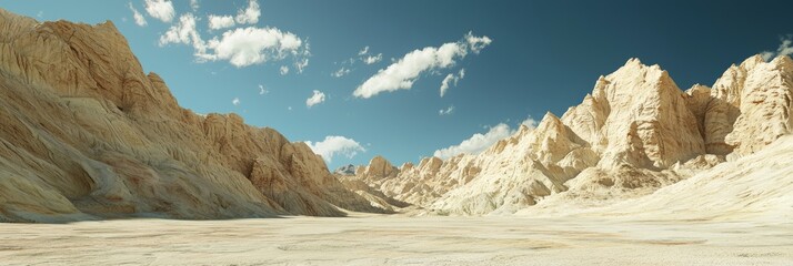 Majestic High-Altitude Desert Landscape with Colorful Rock Formations and Clear Blue Sky - Ultra-Detailed Panoramic View