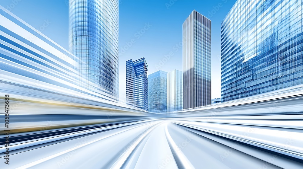 Poster cityscape with speed lines light gradient background with room for typography