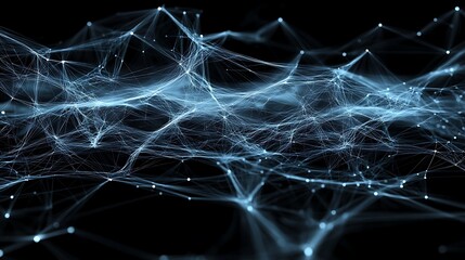 Abstract Network Connections Minimalist White Background with Space for Text