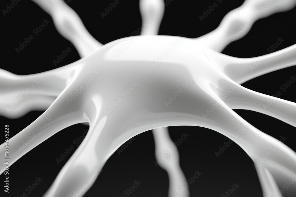 Poster White blob with a black background. The blob is white and has a black outline. It looks like a blob of paint or a blob of something else