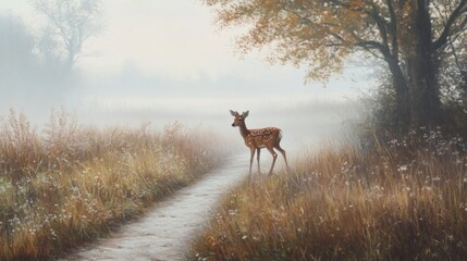 A Fawn in the Mist
