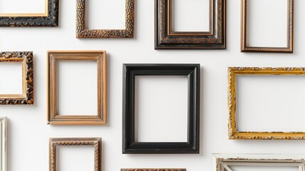 Frames compilation on white background