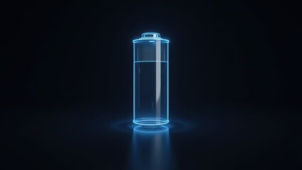 Glowing Battery Icon Representing Future Energy Technology