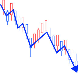 暴落する株価を表したチャートのイラスト