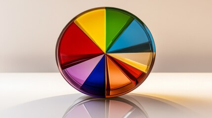 Fototapeta premium Colorful Pie Chart on Minimalist Background