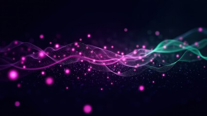 Fototapeta premium Vibrant Abstract Waves of Light in Dark Background