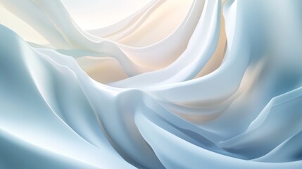 Fototapeta premium 2410_100.white abstract background with layered waves, 3d rendering in a minimalist style, smooth and flowing lines, soft shadows enhancing the depth, elegant and modern aesthetic with a calming,
