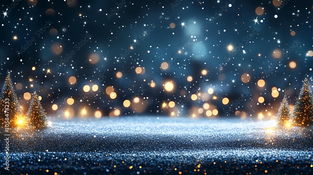 Poster christmas background with a snowy scene clean blank canvas with empty space for designs