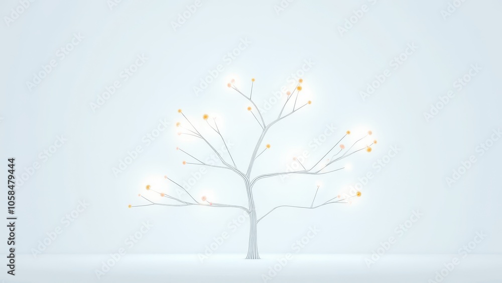 Poster abstract decision tree concept with light elements