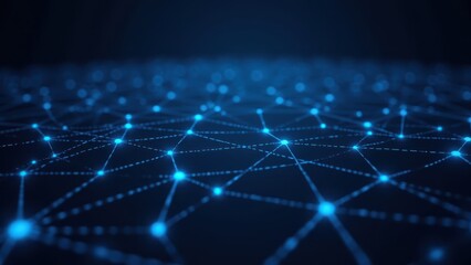 Obraz premium Abstract Blue Network Data Visualization Concept