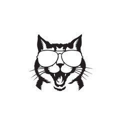 cat, cool, sunglasses, ear, goggles, geek, illustration, logotype, cute, vector, animal, art, artwork, beauty, black, character, design, drawing, element, face, fashion, graphic, head, icon, isolated,