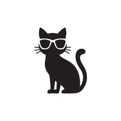 Obraz premium Black cat icons isolated on white background vector animal icon 