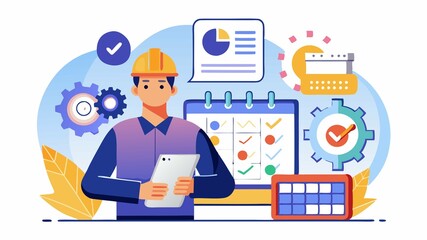 Fototapeta premium They monitor production progress, identify potential bottlenecks, and take corrective actions to ensure timely completion.