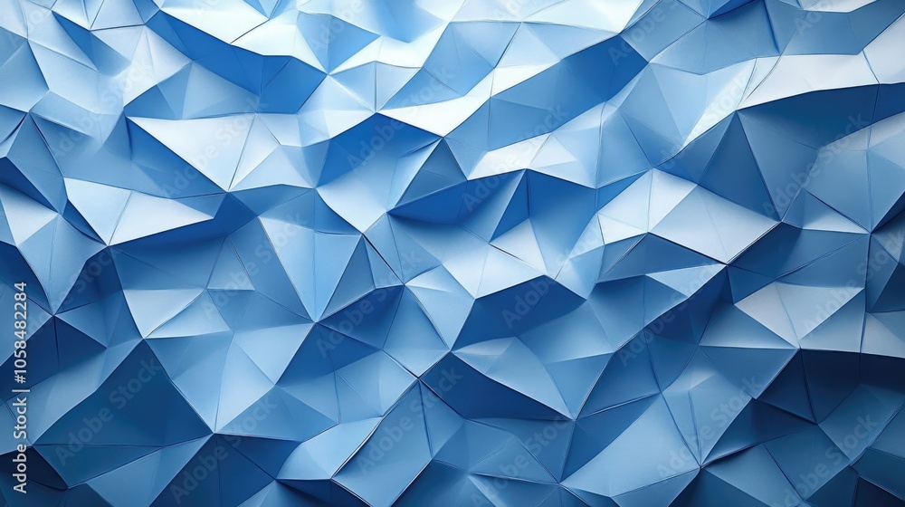 Poster Light blue abstract polygonal background creating stunning visual effect