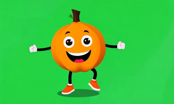 Persimmon cute dance, green screen