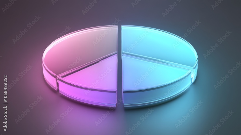 Aufkleber Colorful Pie Chart Diagram on a Gradient Background