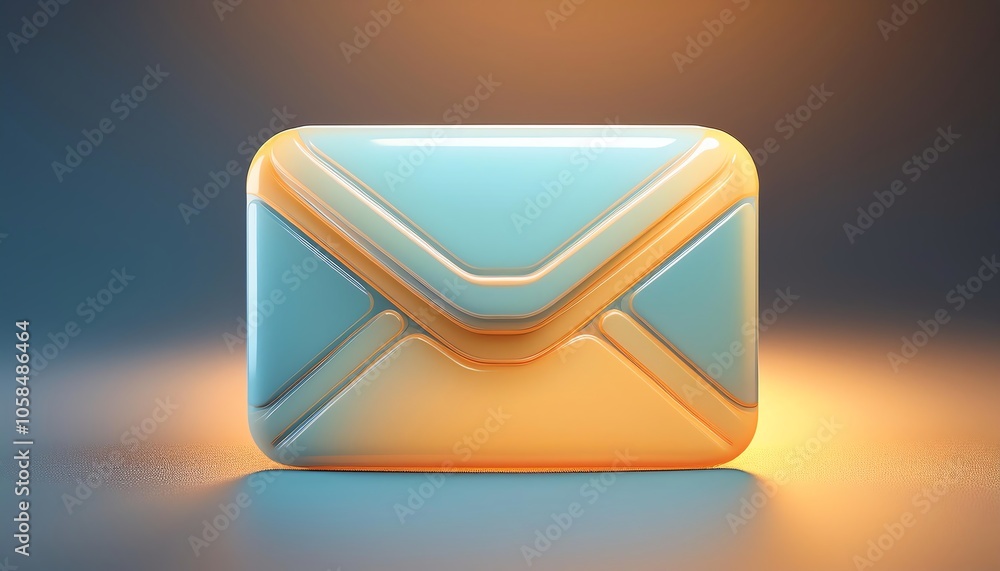 Aufkleber a stylized envelope design in soft colors, symbolizing communication and digital messaging.