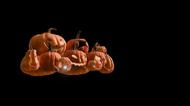 Halloween Pumpkins Loop Animation Background 