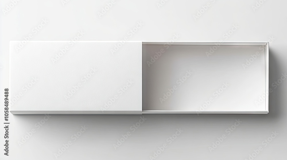 Canvas Prints Open tab on a white box close up, isolated against a white background, offers a modern and clean aesthetic. This composition highlights the tab and box details, with ample copy space.