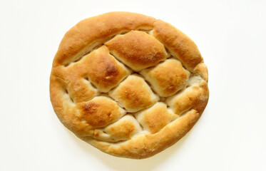 Traditional Turkish pide (pita), a kind of flat bread baked in black oven and mainly consumed in ramadan