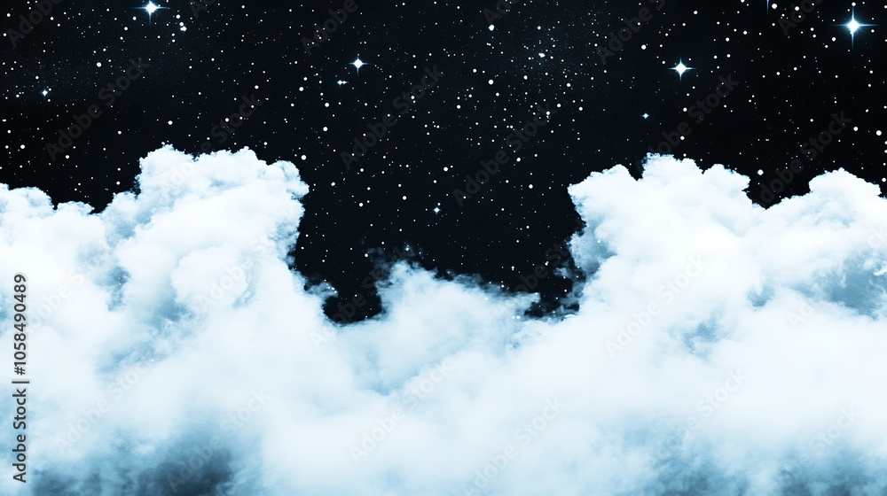 Poster night sky with clouds blank background with copy space for design projects