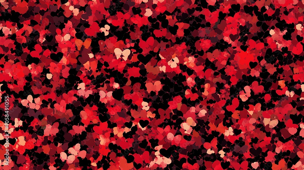 Poster red heart pattern for valentine's day smooth blue background with copy space for advertisements