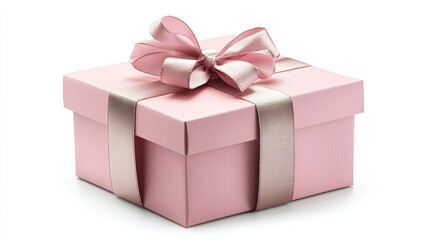 Fototapeta premium pink gift box on white background. pink gift box with ribbon. pink gift box with bow