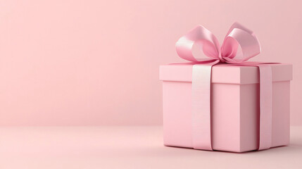 Obraz premium pink gift box on white background. pink gift box with ribbon. pink gift box with bow
