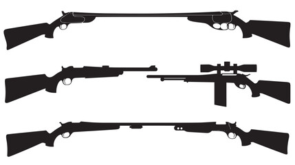 Collection of shotguns silhouette set 