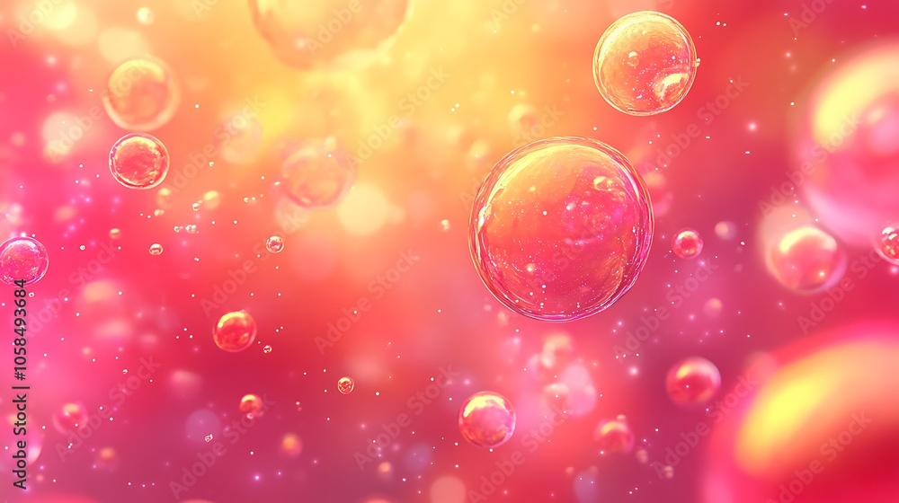 Poster pink bubbles background blank background with copy space for design projects