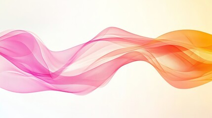 A flowing abstract design with soft gradients in pink, purple, and yellow hues.