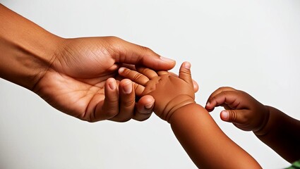 Two hands joining together, symbolizing connection and support.