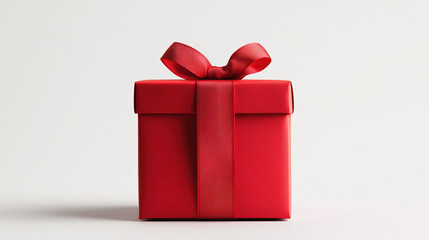 red gift box on white background. red gift box with ribbon. red gift box with bow