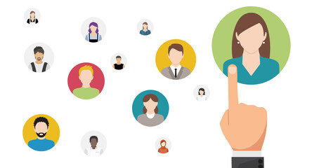 Business process management and automation concept with person moving wooden pieces on flowchart diagram. Workflow implementation to improve productivity and efficiency. Management and organization CV