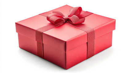 Obraz premium red gift box on white background. red gift box with ribbon. red gift box with bow
