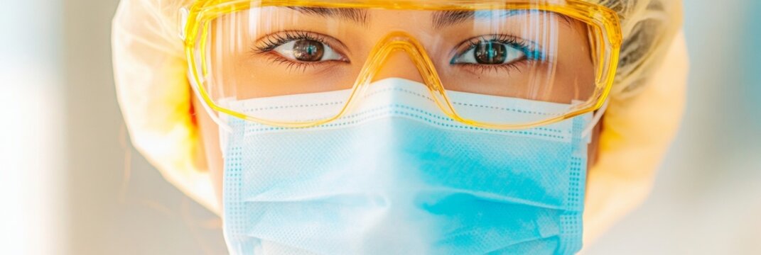 Instructive Healthcare Nurse Demonstrates Mask-Wearing Techniques for Safety and Care during Flu Season and World Health Day