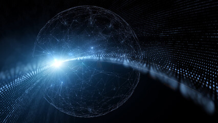 3d digital cyber space sphere illustration.	
