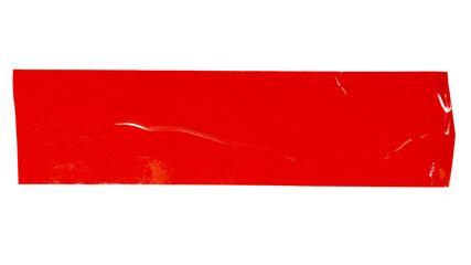 Isolated torn off red tape stripes with copy space on white background