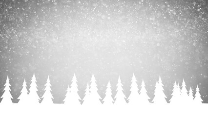 Obraz premium Christmas and New years Holiday snowy landscape with trees and silver white snowy copy space sky illustration backgrounds. 