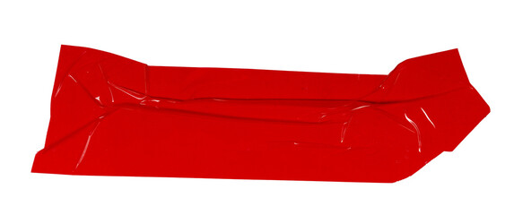 Isolated torn off red tape stripes with copy space on white background