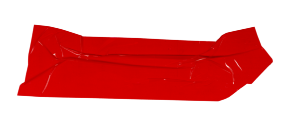 Isolated torn off red tape stripes with copy space on white background