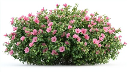Hibiscus bush isolated on white background