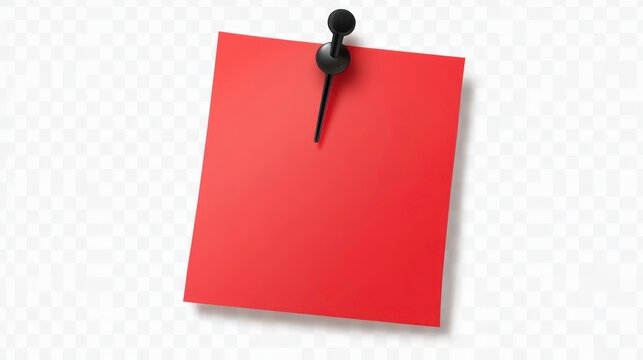 A red note pinned to a surface, ready for messages or reminders.