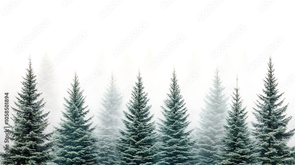 Poster winter forest fog subtle blur background with space for custom text