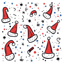 Joyful Christmas and New Year Collection: Santa, Festive Animals, Whimsical Decorations, Cozy Holiday Scenes, and Playful Winter Elements on White Background