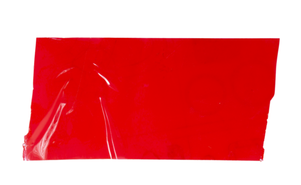 Isolated torn off red tape stripes with copy space on white background