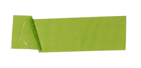 Isolated torn off green tape stripes with copy space on white background